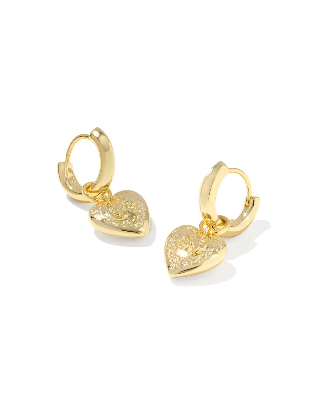 Kendra Scott x LoveShackFancy Gold Heart Charm Huggie Earrings